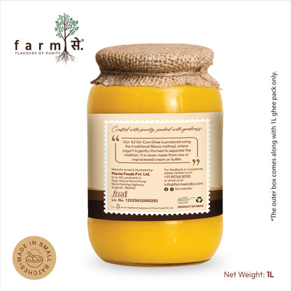 FarmSe A2 Gir Cow Ghee & Cold Pressed Groundnut Oil Combo | 1L Each