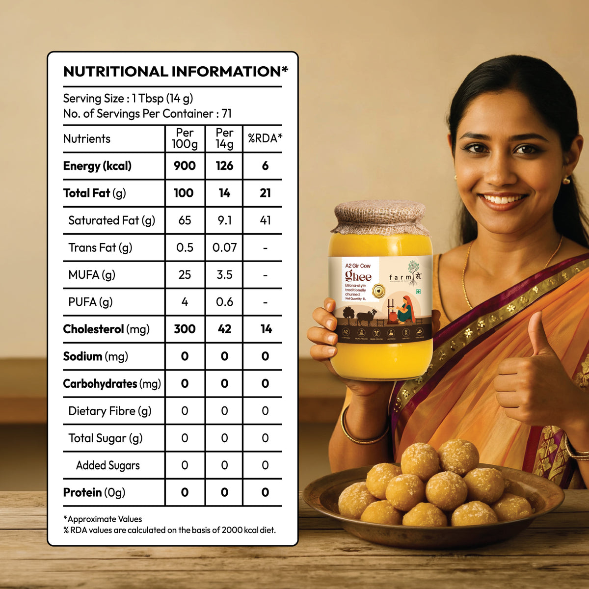 FarmSe A2 Gir Cow Ghee & Cold Pressed Groundnut Oil Combo | 1L Each