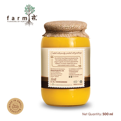 FarmSe A2 Gir Cow Ghee 150ml | Bilona Method & Wild Forest Honey 250ml  Combo