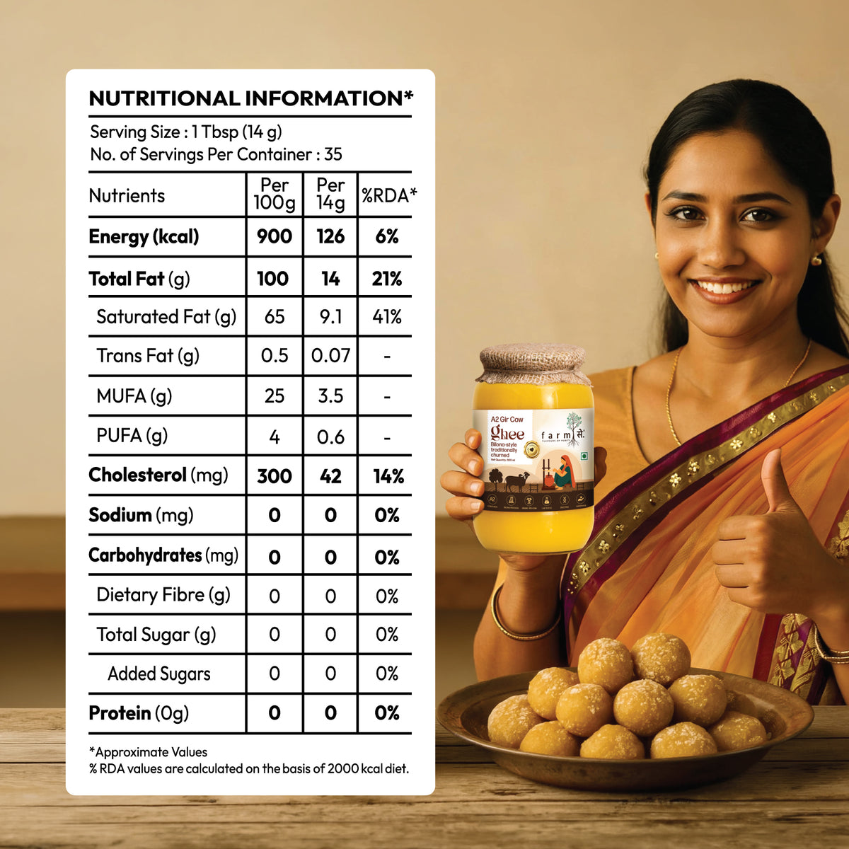 FarmSe A2 Gir Cow Ghee 150ml | Bilona Method & Wild Forest Honey 250ml  Combo