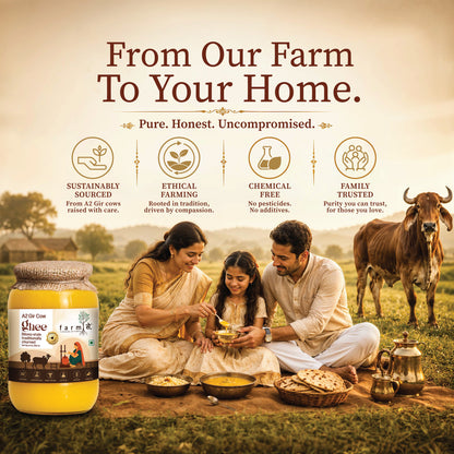 FarmSe A2 Gir Cow Ghee 150ml | Bilona Method & Wild Forest Honey 250ml  Combo