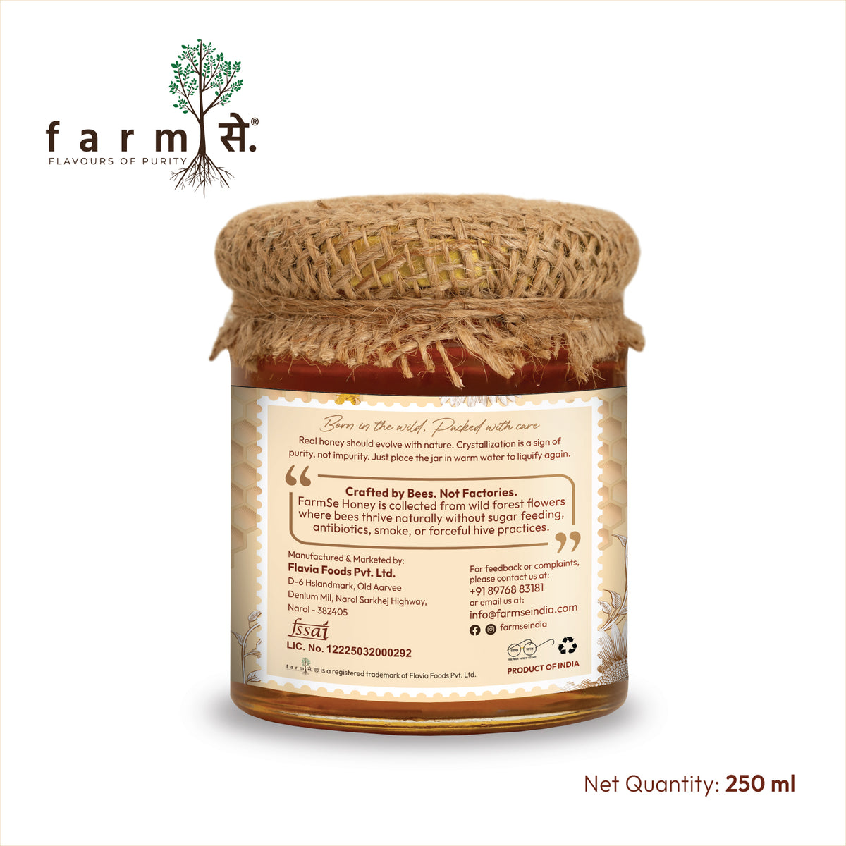 FarmSe A2 Gir Cow Ghee 150ml | Bilona Method & Wild Forest Honey 250ml  Combo