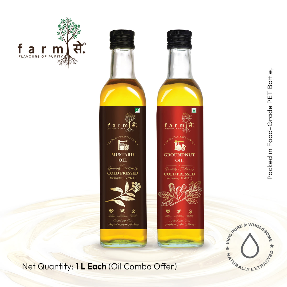 FarmSe Mustard & Groundnut Cold Pressed Oils Combo